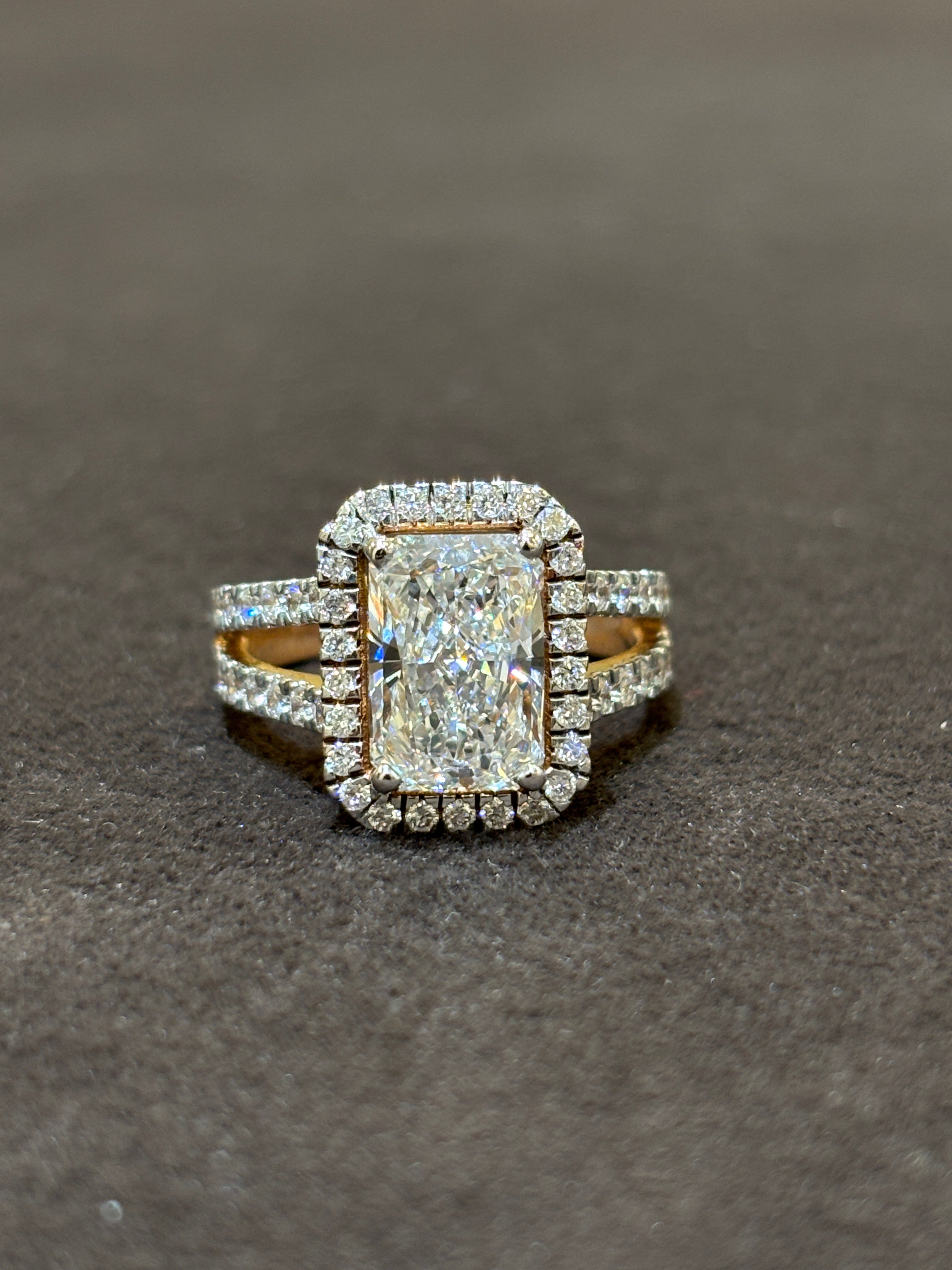 Golden Halo Lab Diamond Ring