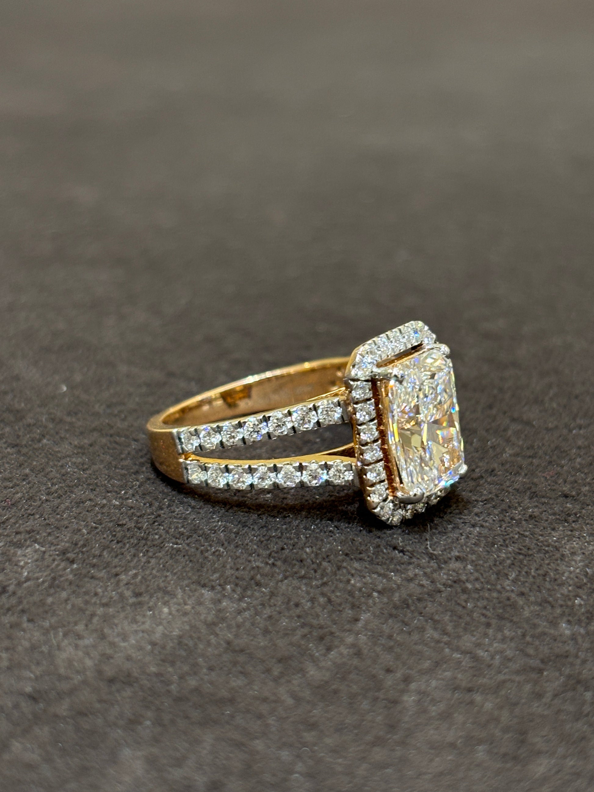 Golden Halo Lab Diamond Ring