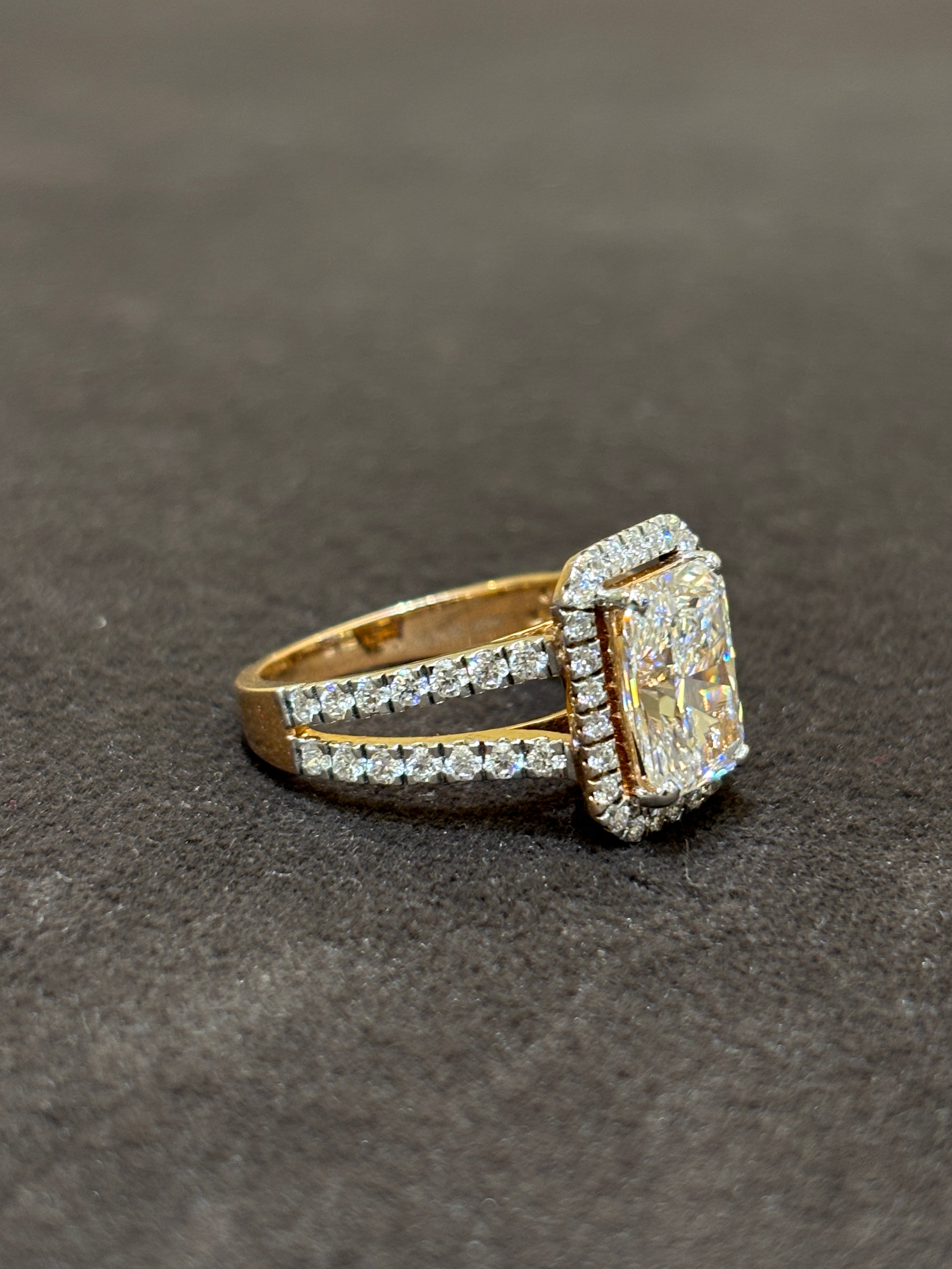 Golden Halo Lab Diamond Ring