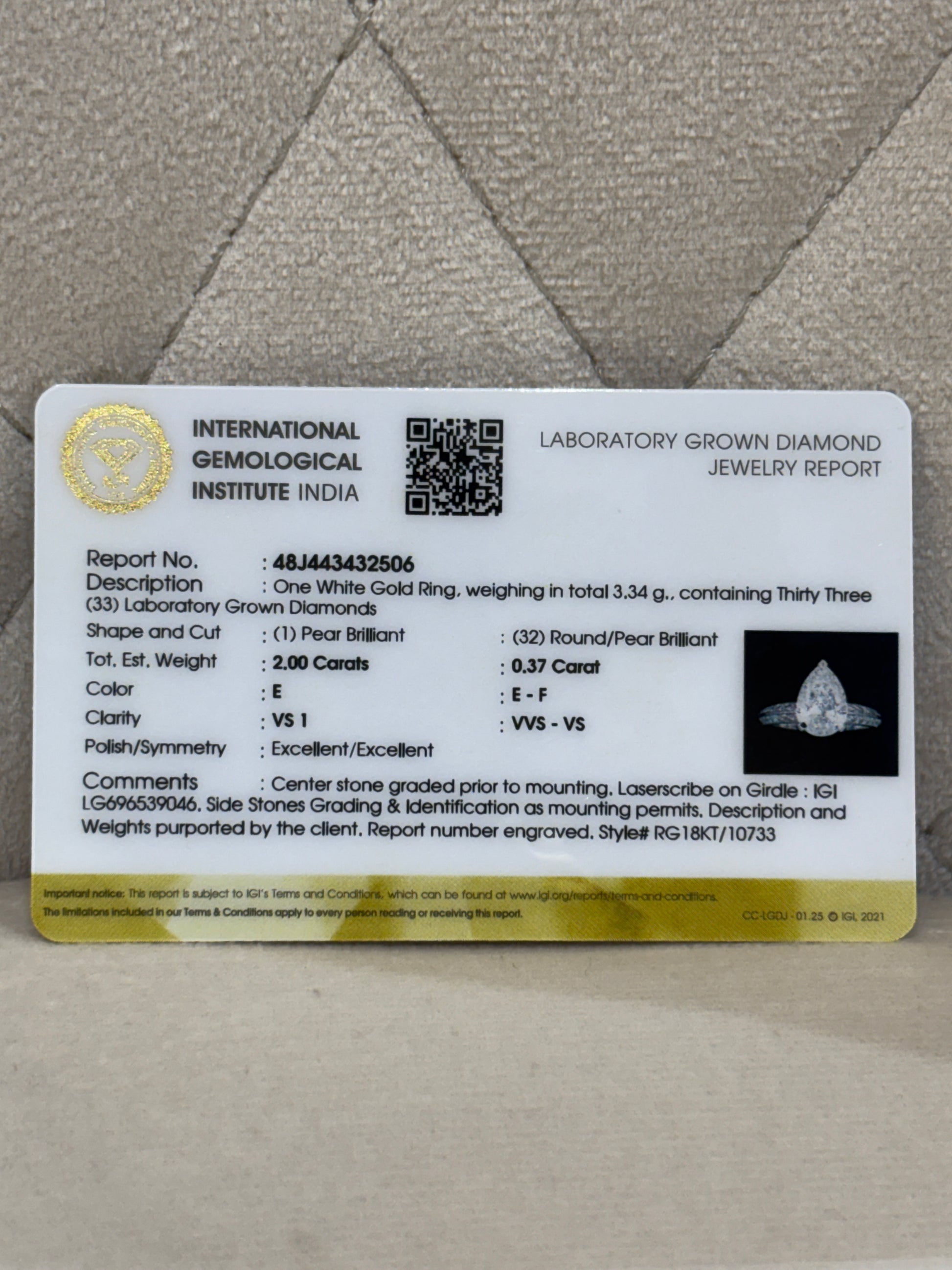 Hidden Harmony Lab Diamond Ring