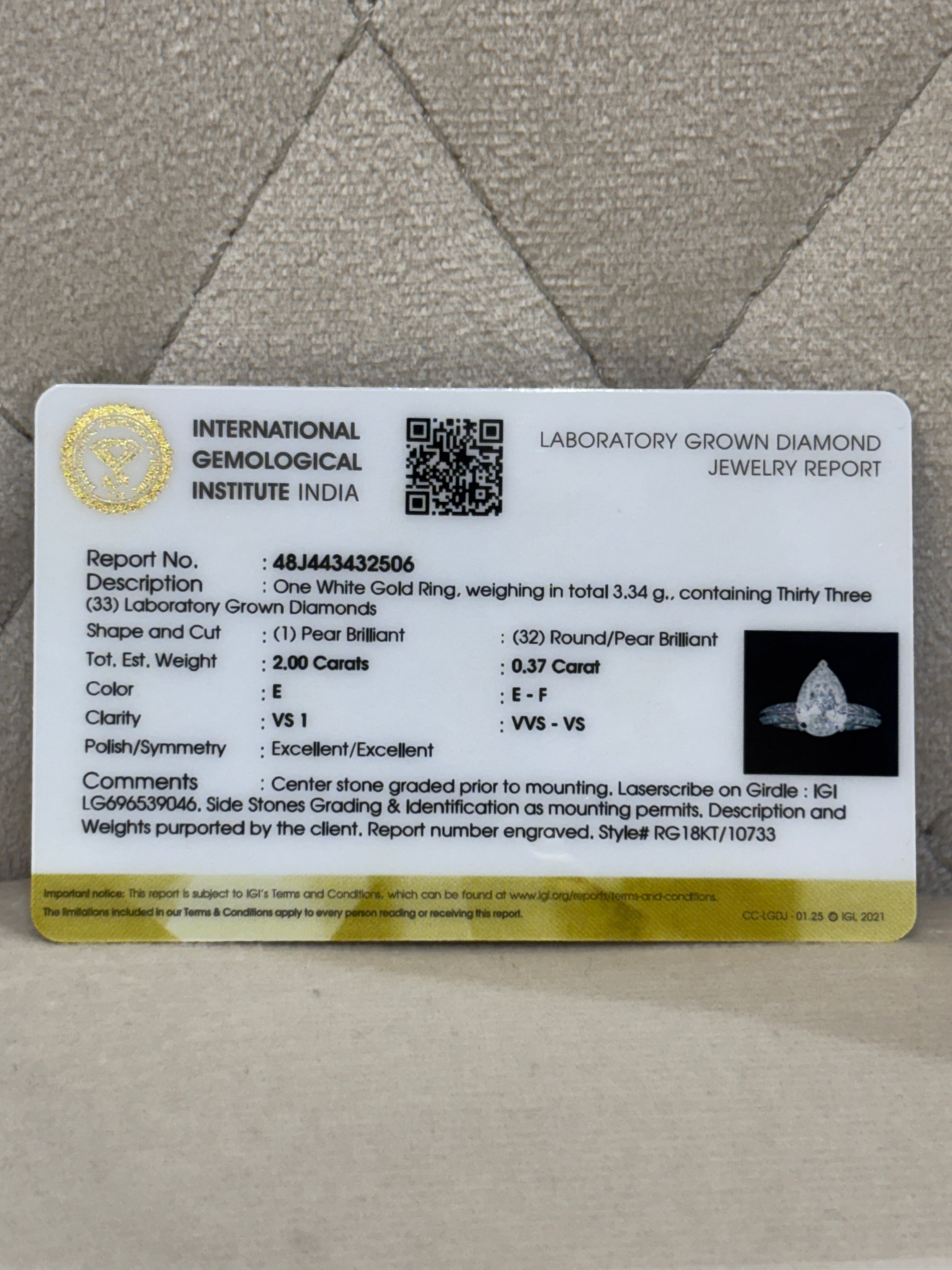 Hidden Harmony Lab Diamond Ring