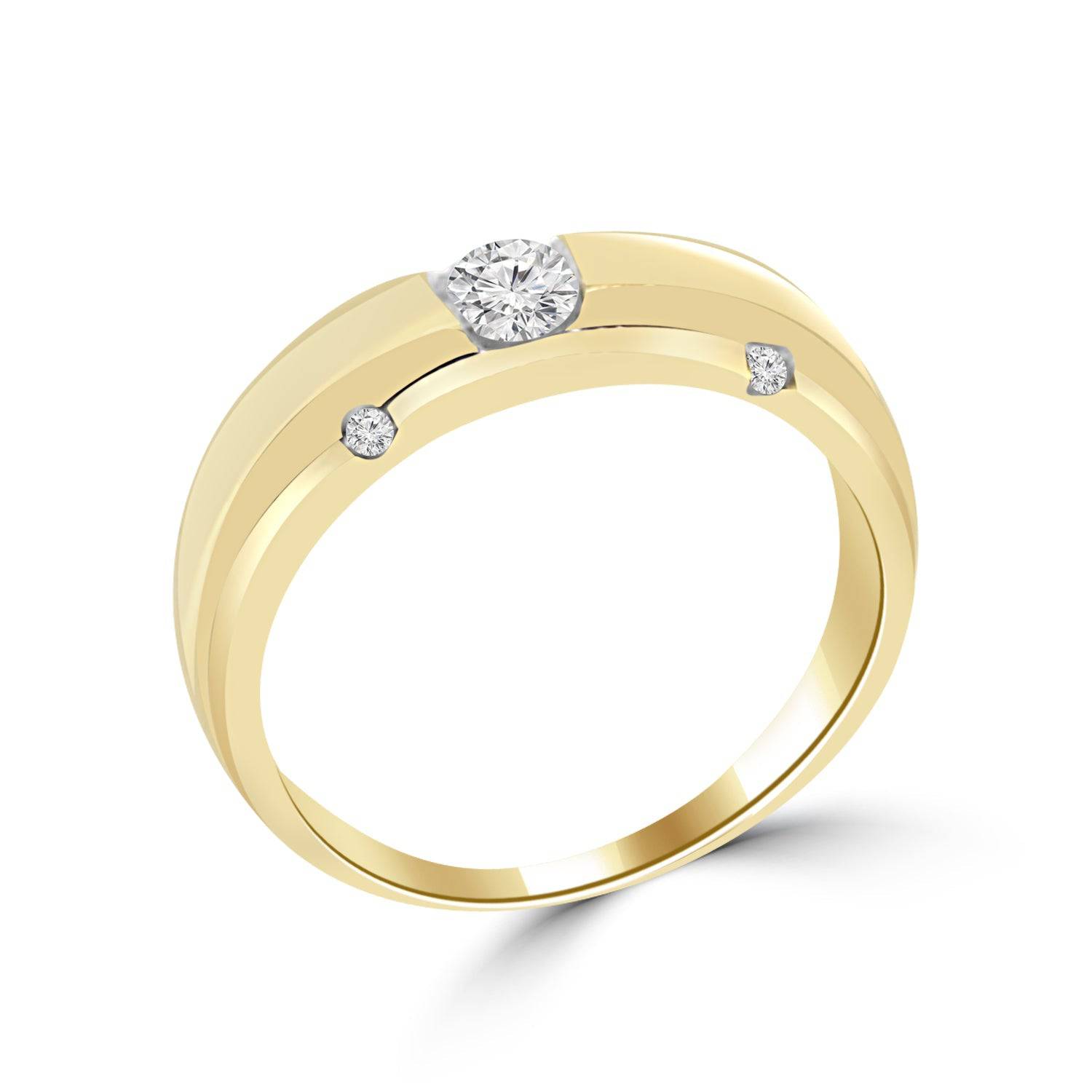 Akarsh 0.50 Pointer Round Lab Diamond Men Ring - Fiona Diamonds - Fiona Diamonds