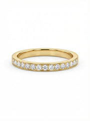 Lotus Weave Round Lab Diamond Eternity Ring in 18K Yellow Gold by Fiona Diamonds