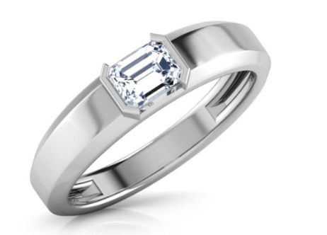 Aadit 1ct Emerald Lab Diamond Men Ring - Fiona Diamonds - Fiona Diamonds