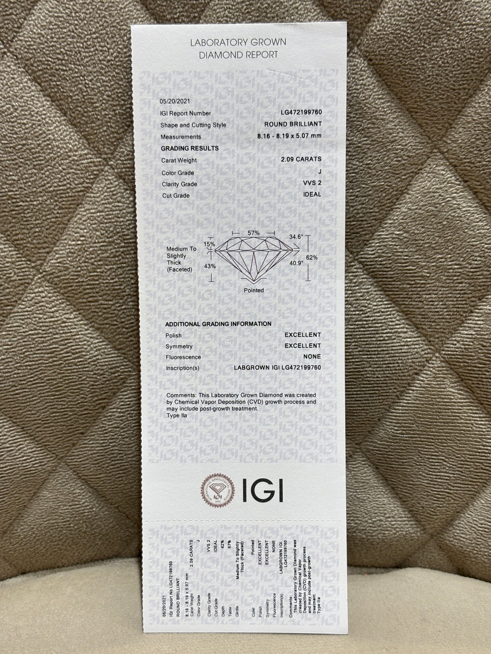 Arvessa Luxa Lab Diamond Ring