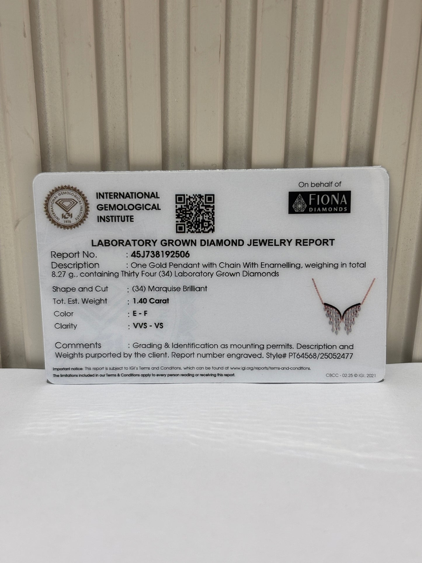 Elira Flame Lab Diamond Pendant - Fiona Diamonds - Fiona Diamonds