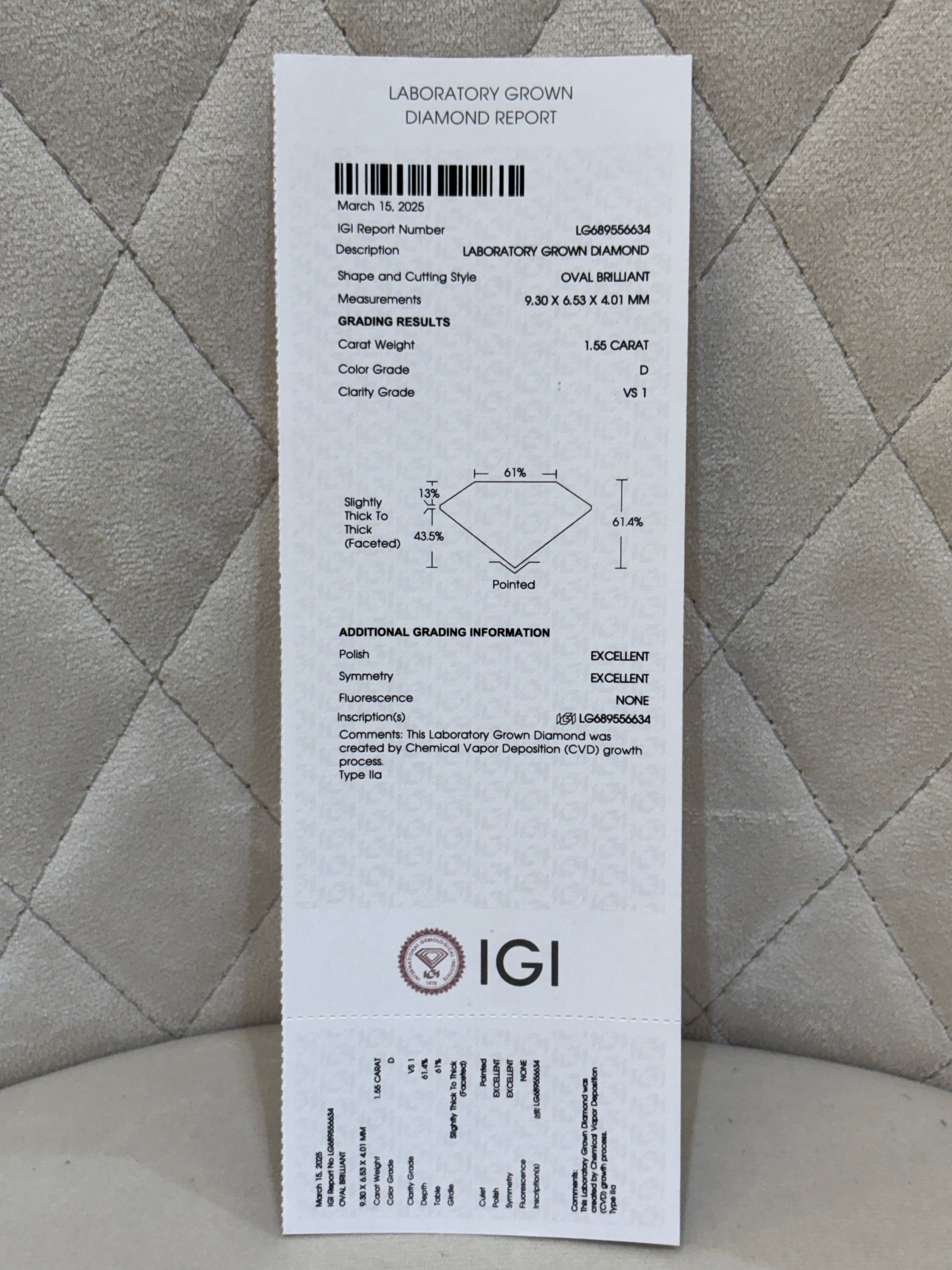 Amber Horizon Lab Diamond Ring