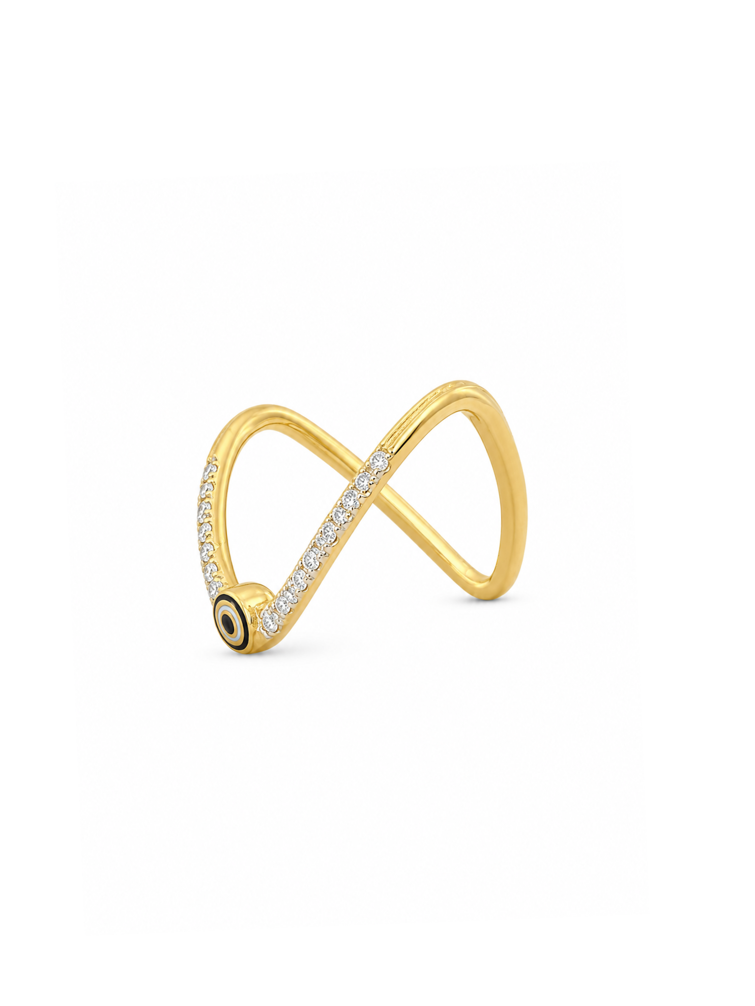 Close -up of Lumis Crest Round Lab Diamond Designer Ring set in 18K Yellow Gold by Fiona Diamonds