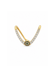 Lumis Crest Round Lab Diamond Designer Ring in 18K Yellow Gold by Fiona Diamonds