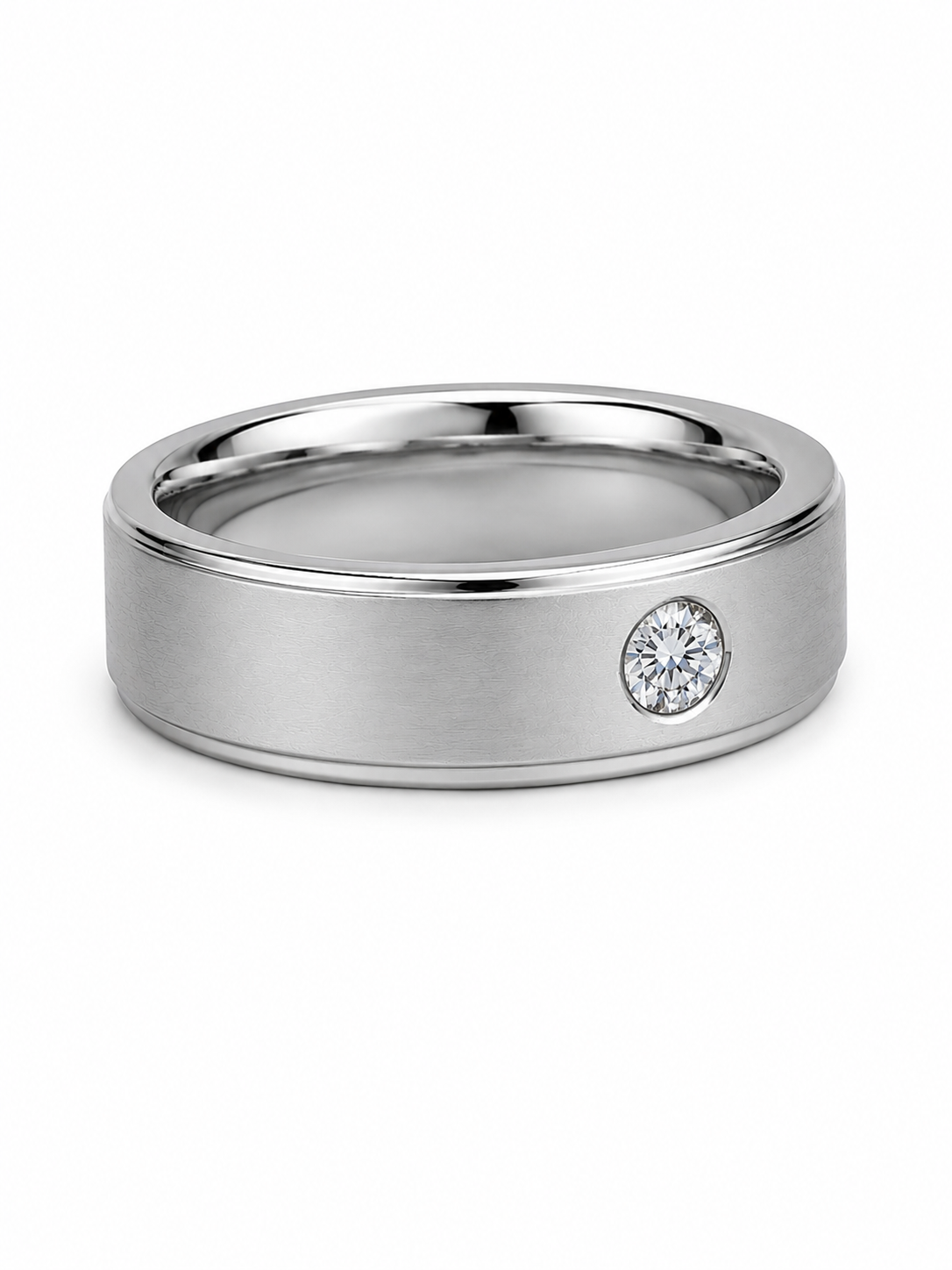 Close-up of Ulvyn Mist Round Lab Diamond Classic Solitaire Ring set in 14K White Gold by Fiona Diamonds