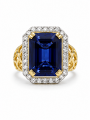 Wyvern Vex Round Lab Diamond Designer Ring in 18K Yellow Gold by Fiona Diamonds
