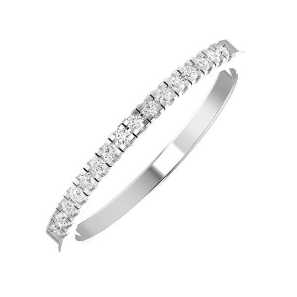 Fiona Diamonds Emmeline Round Lab Diamond Eternity Ring in 18K White Gold on hand