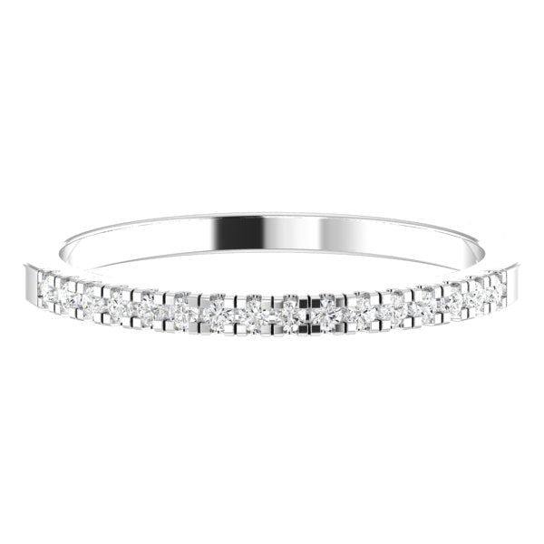 Side view of Emmeline Round Lab Diamond Eternity Ring in 18K White Gold - Fiona Diamonds