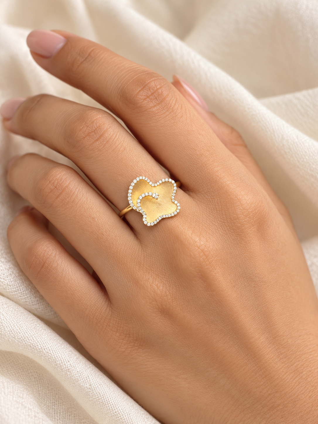 Lucille Garnet Lab Diamond Ring