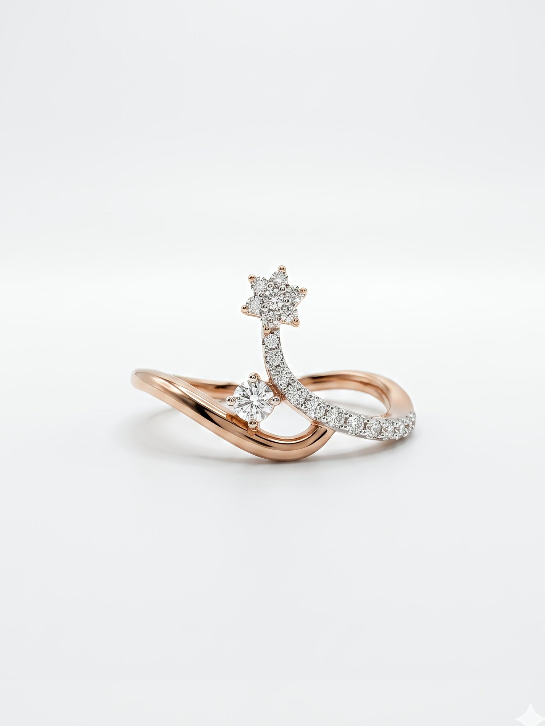 Maren Blaze Round Lab Diamond Pendant in 14K Rose Gold by Fiona Diamonds