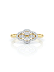 Maven Lace Round Lab Diamond Designer Ring in 14K Yellow Gold by Fiona Diamonds