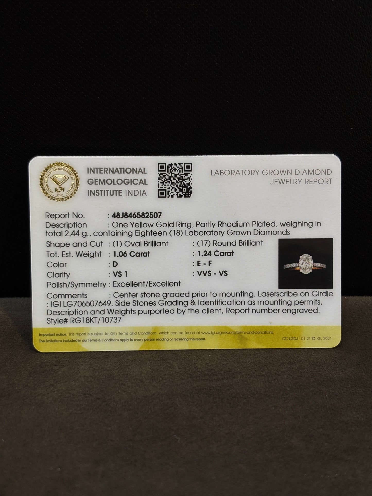 Regal Crown Lab Diamond Ring