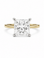Aevyn Haze Princess Lab Diamond Classic Solitaire Ring in 18K Yellow Gold by Fiona Diamonds