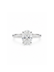 Haven Rift Oval Lab Diamond Classic Solitaire Ring in 18K White Gold by Fiona Diamonds