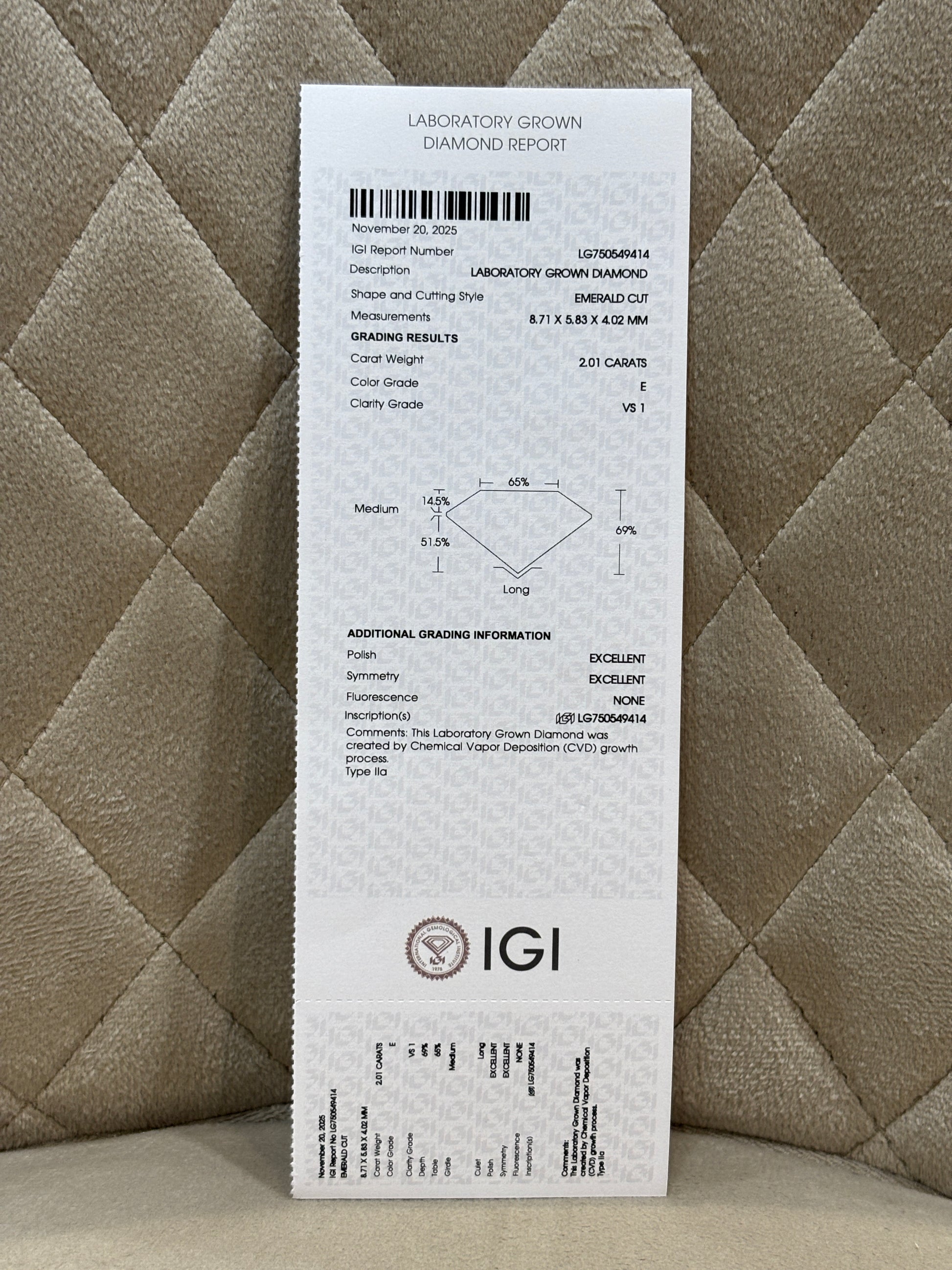 Crest Pavilion Lab Diamond Ring