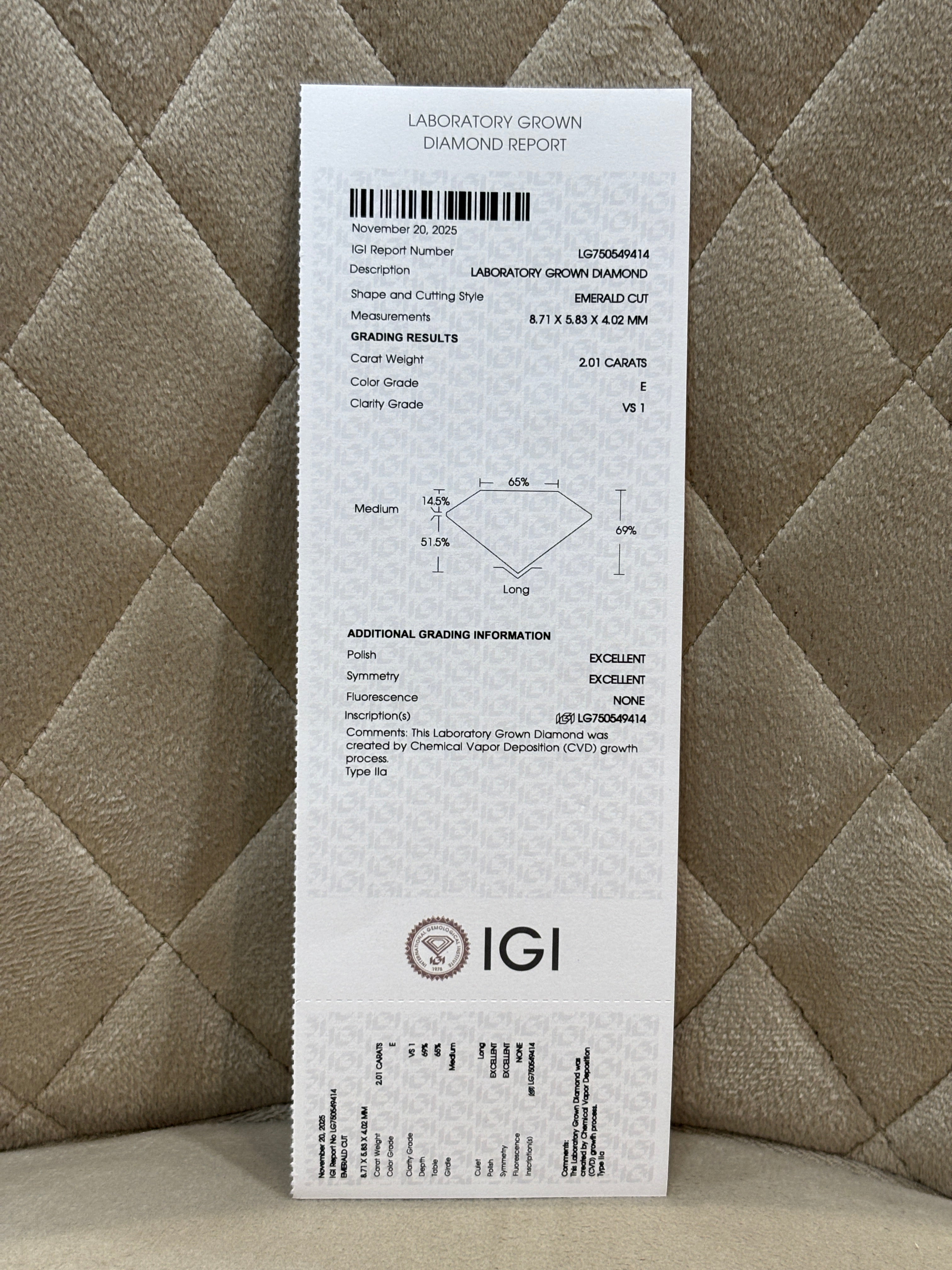 Crest Pavilion Lab Diamond Ring