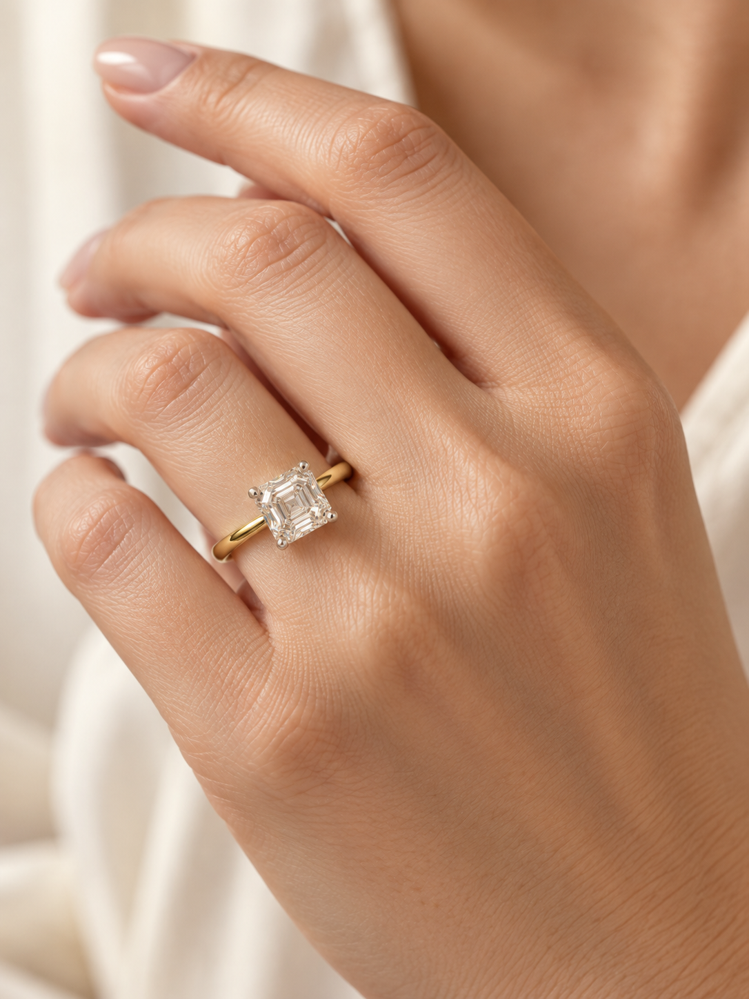 Sage Halo Lab Diamond Ring
