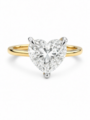 Daelith Flare Heart Lab Diamond Classic Solitaire Ring in 18K Yellow Gold by Fiona Diamonds