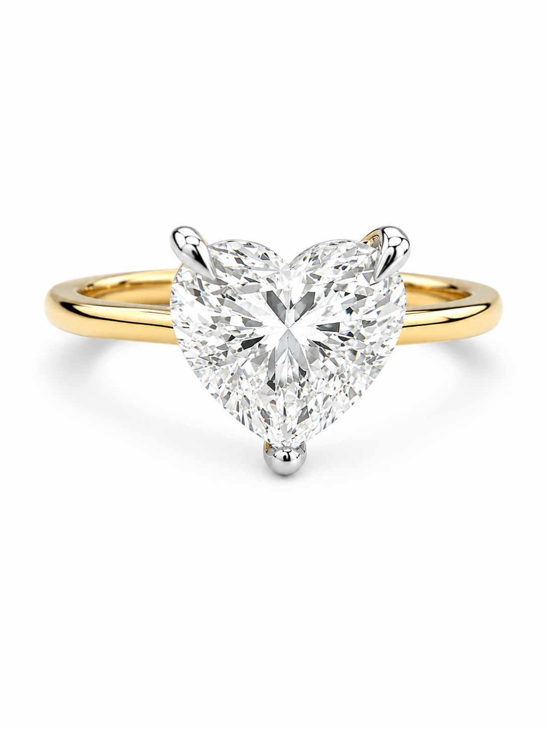 Daelith Flare Heart Lab Diamond Classic Solitaire Ring in 18K Yellow Gold by Fiona Diamonds