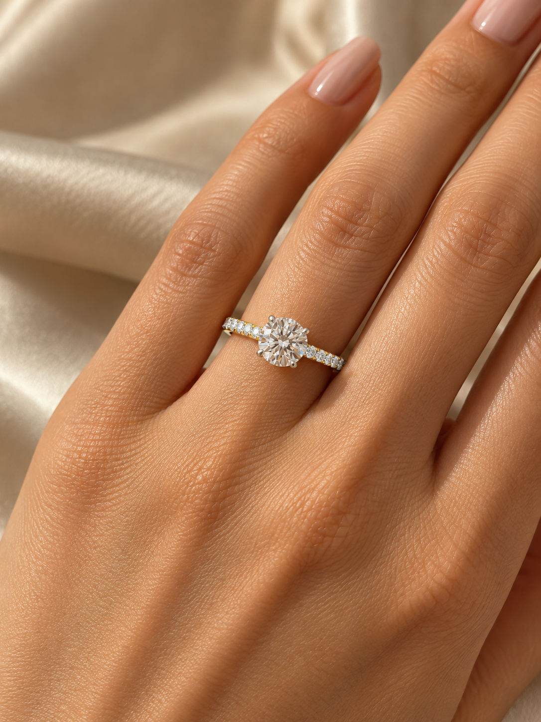 Sona Arc Lab Diamond Ring