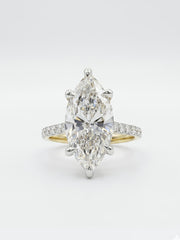 Piren Drift Marquise Lab Diamond Classic Solitaire Ring in 14K Yellow Gold by Fiona Diamonds