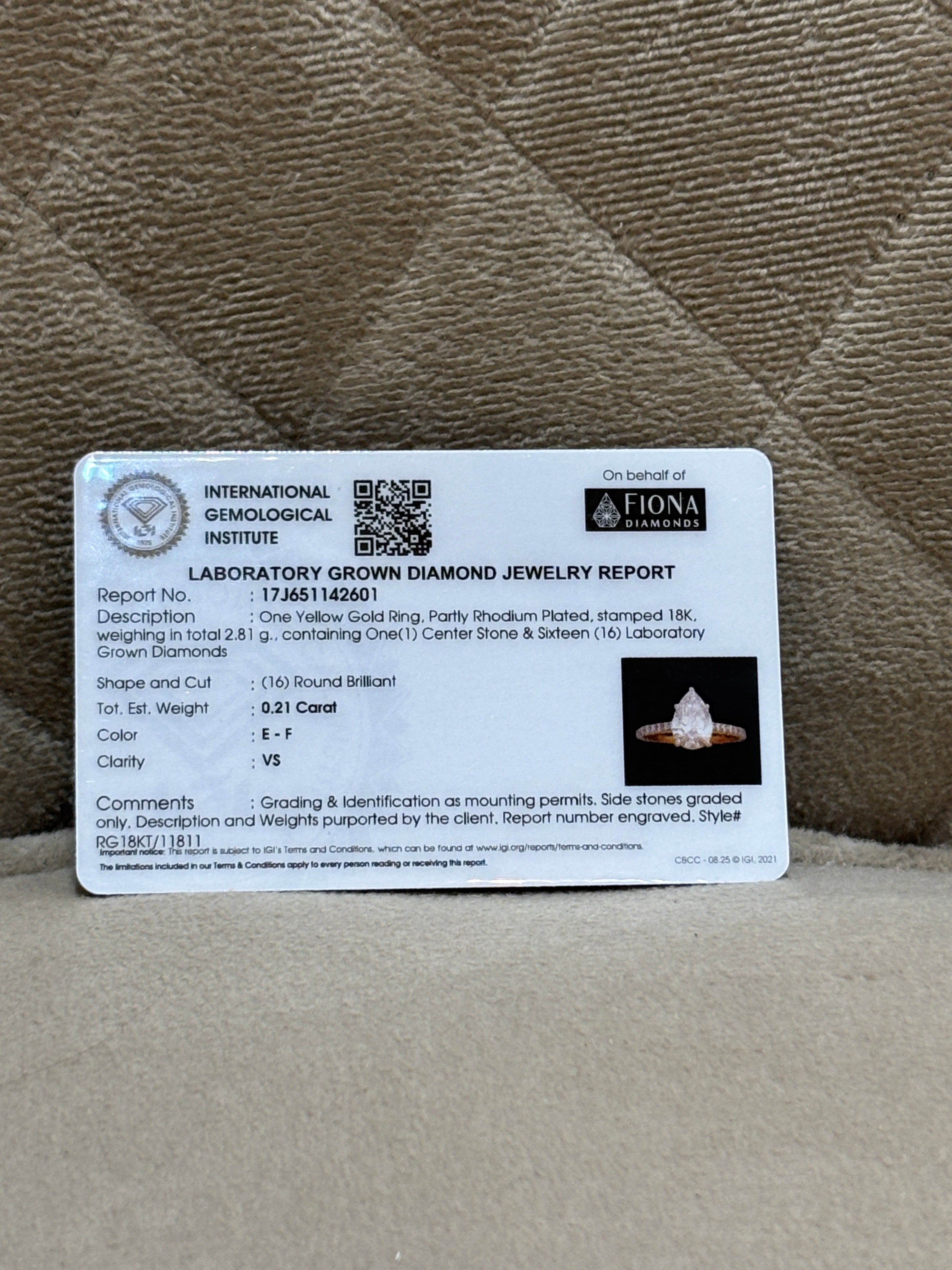 Elviera Lane Lab Diamond Ring