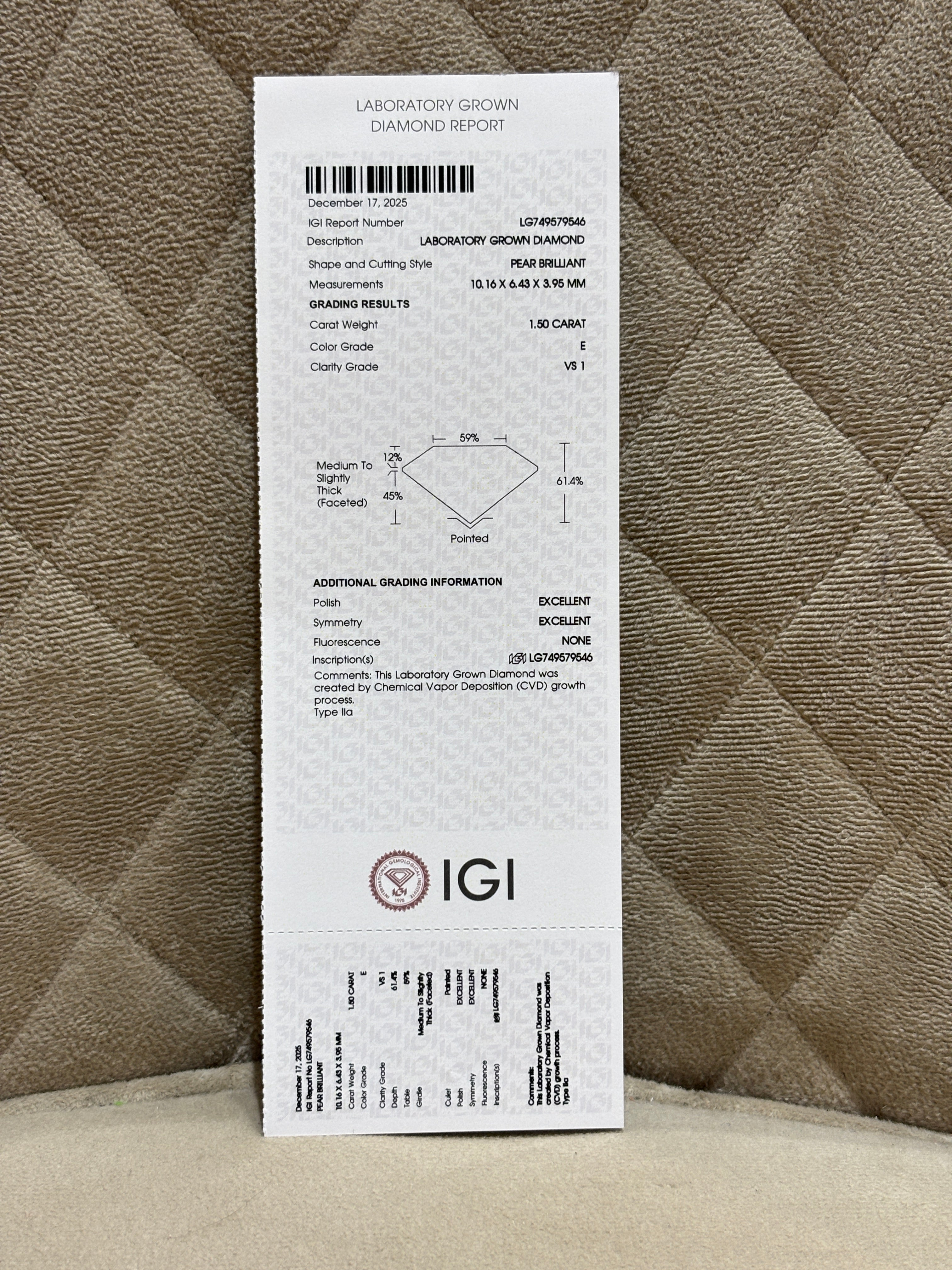 Elviera Lane Lab Diamond Ring