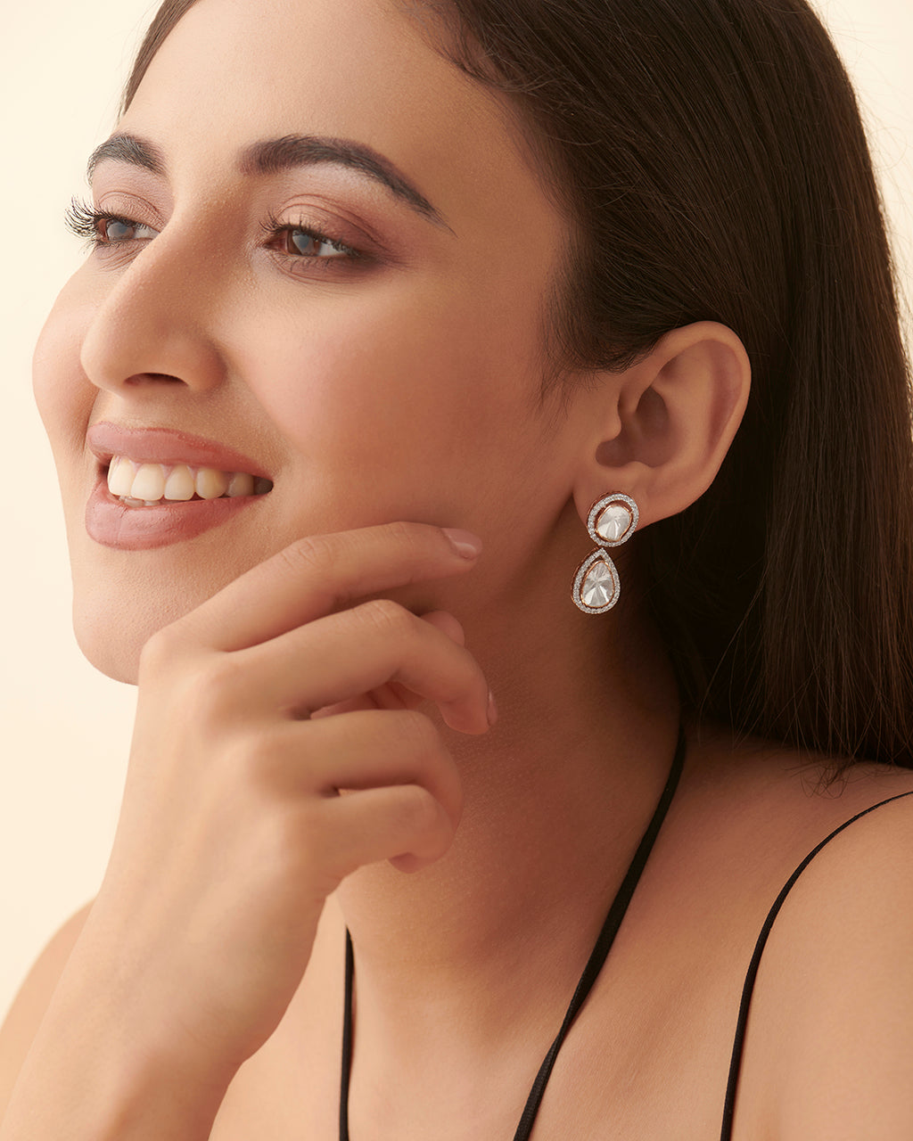 Parvati Polki Lab Diamond Earrings - Fiona Diamonds - Fiona Diamonds