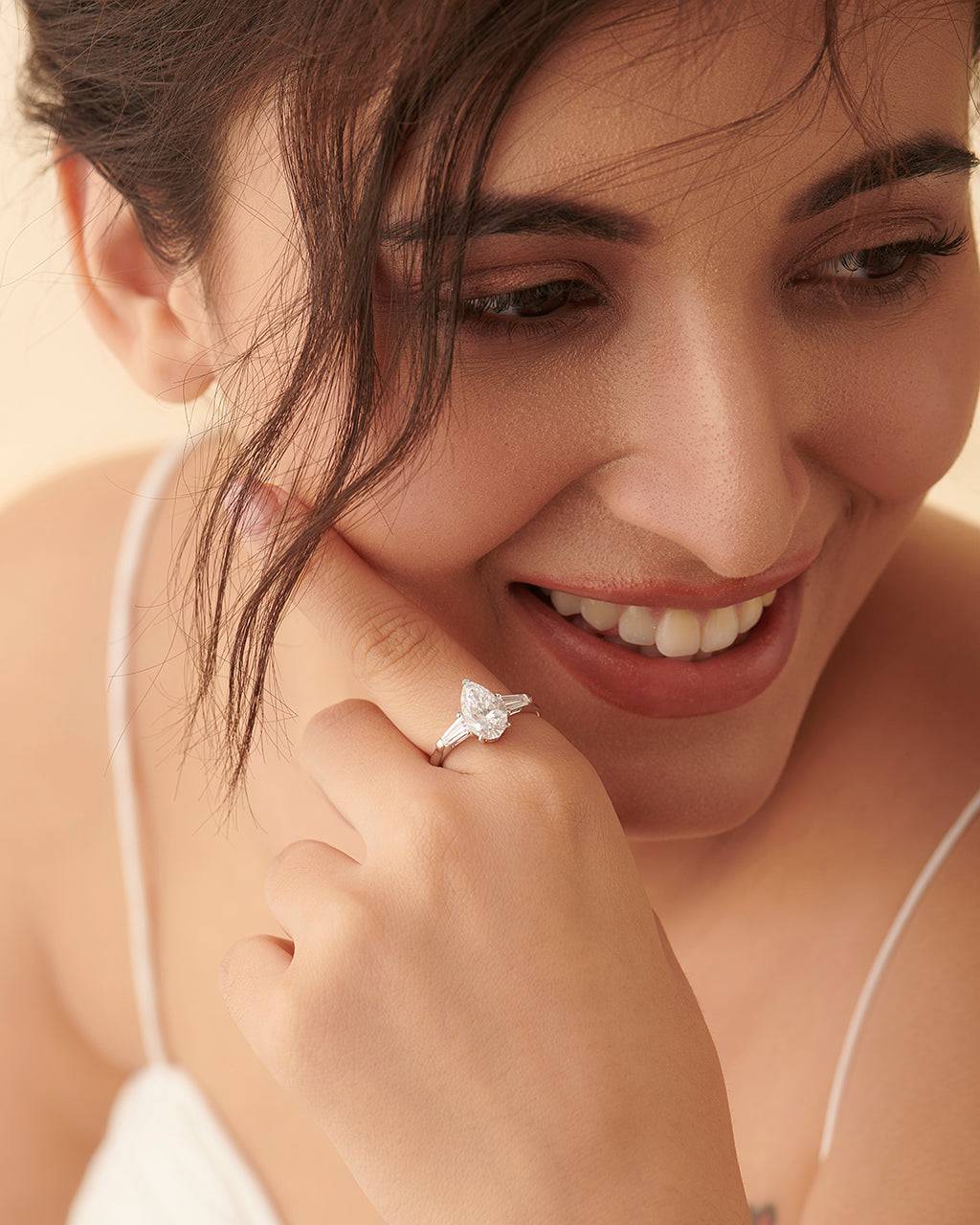 Haloed 1.1ct Lab Grown Diamond Ring - Modern & Elegant - Fiona Diamonds - Fiona Diamonds