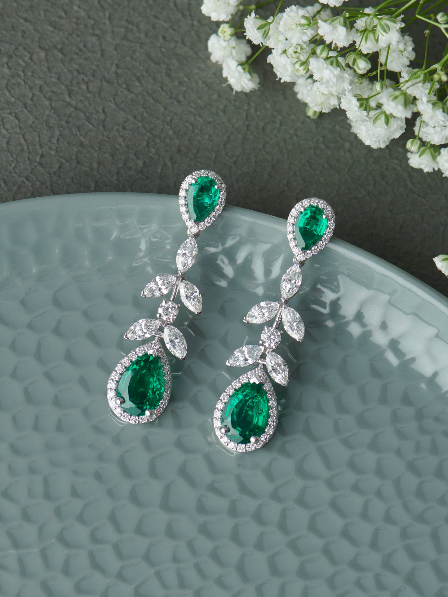 Chandralekha Lab Diamond Earrings - Fiona Diamonds - Fiona Diamonds