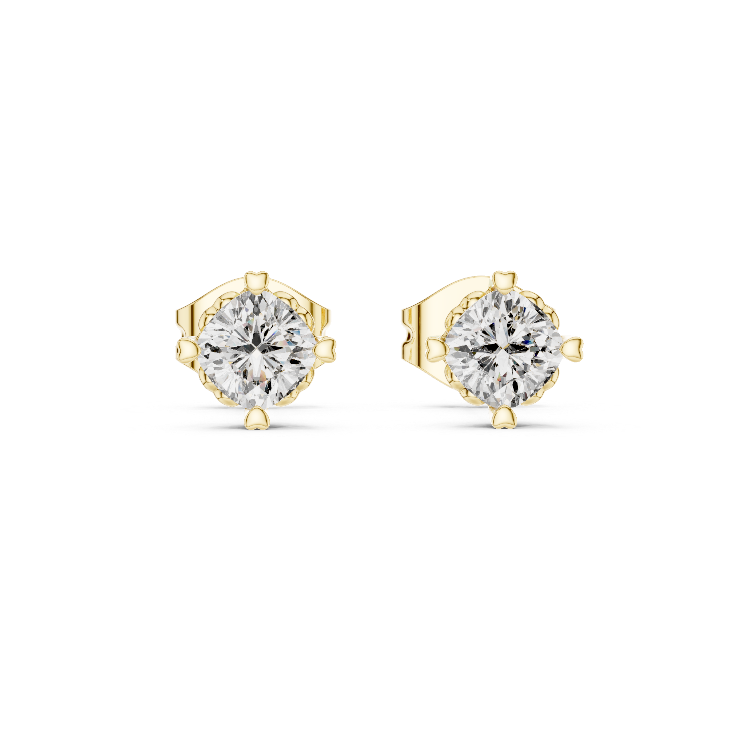 1 Lab Grown Diamond Earrings in 18kt Gold Vermeil - Fiona Diamonds - Fiona Diamonds