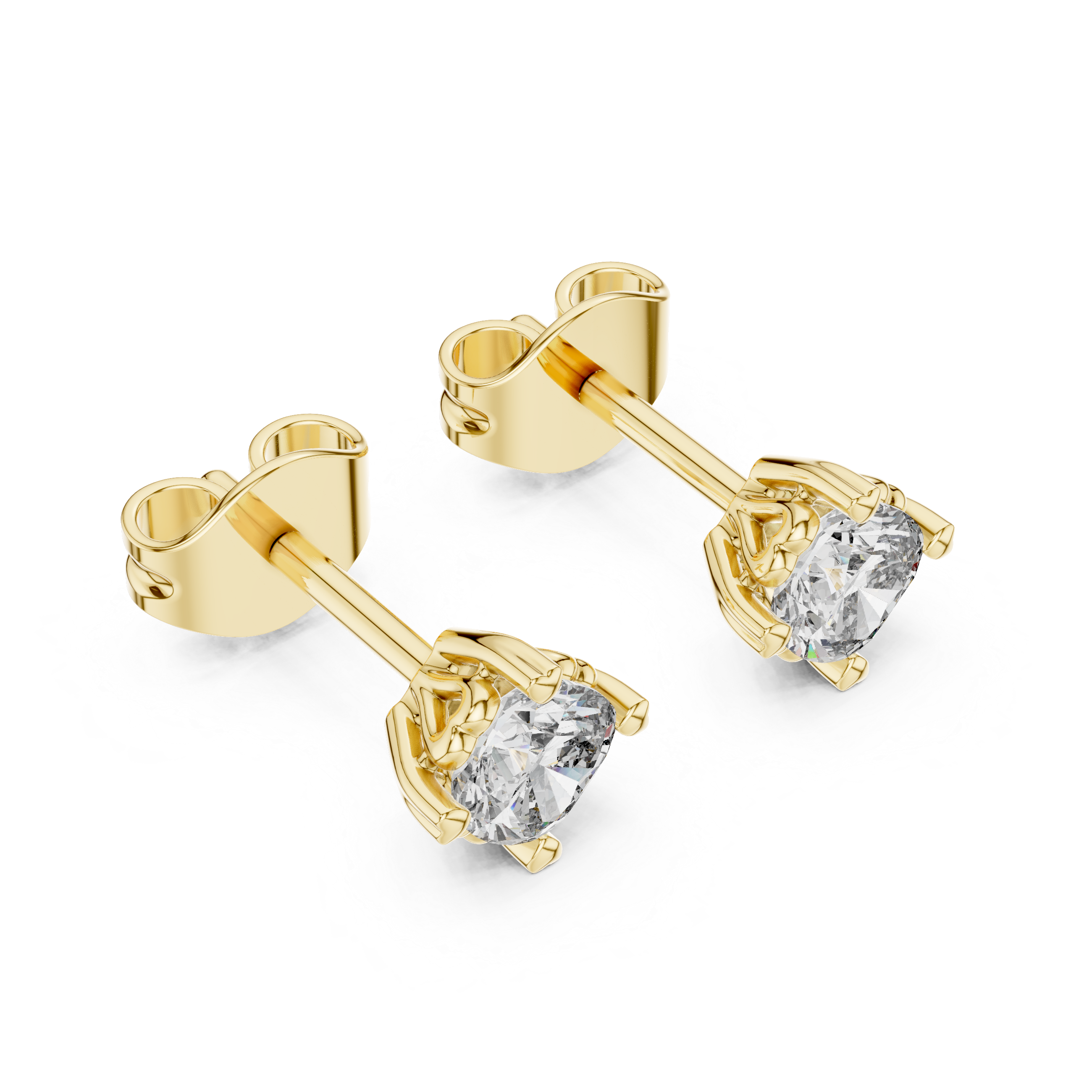 1 Lab Grown Diamond Earrings in 18kt Gold Vermeil - Fiona Diamonds - Fiona Diamonds