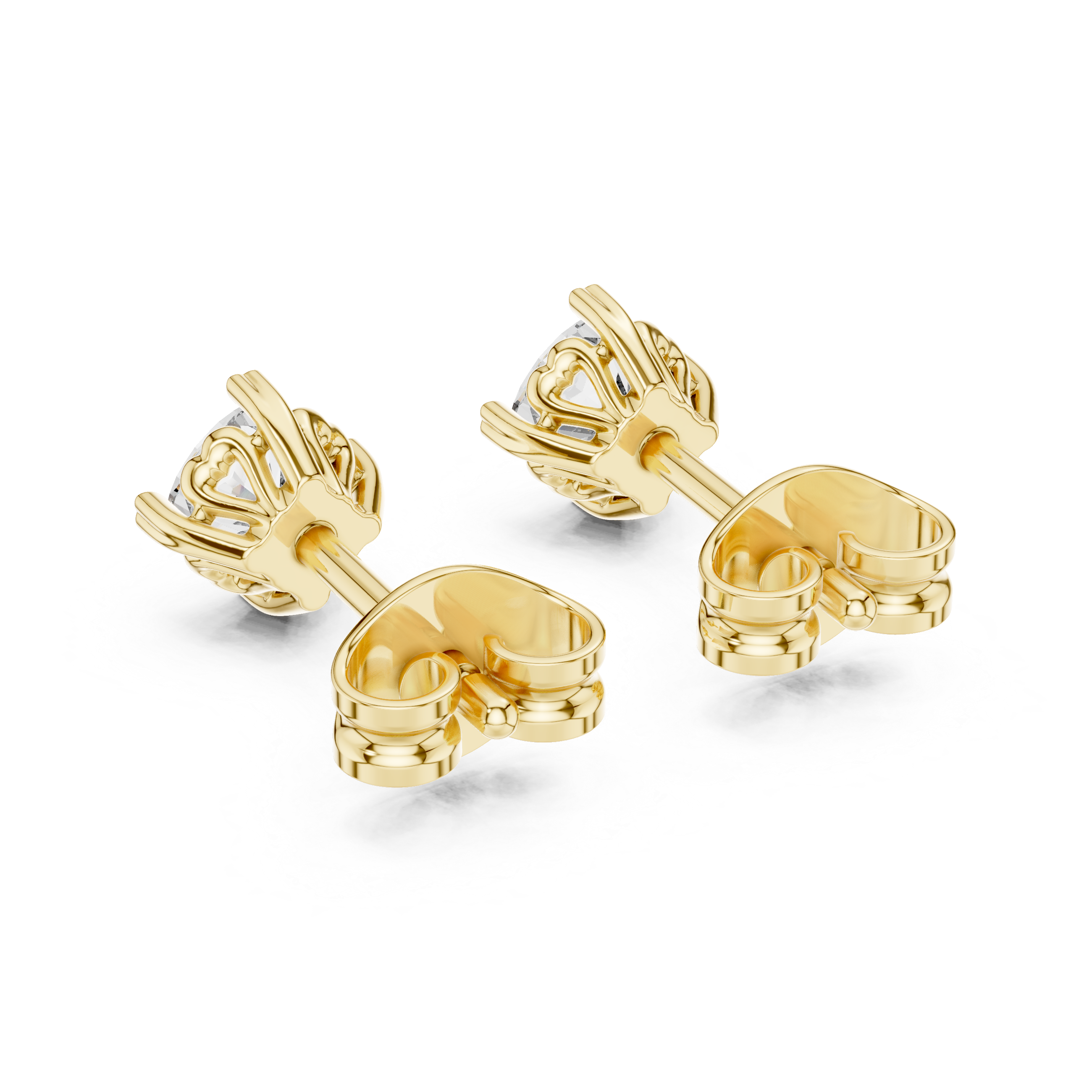 1 Lab Grown Diamond Earrings in 18kt Gold Vermeil - Fiona Diamonds - Fiona Diamonds