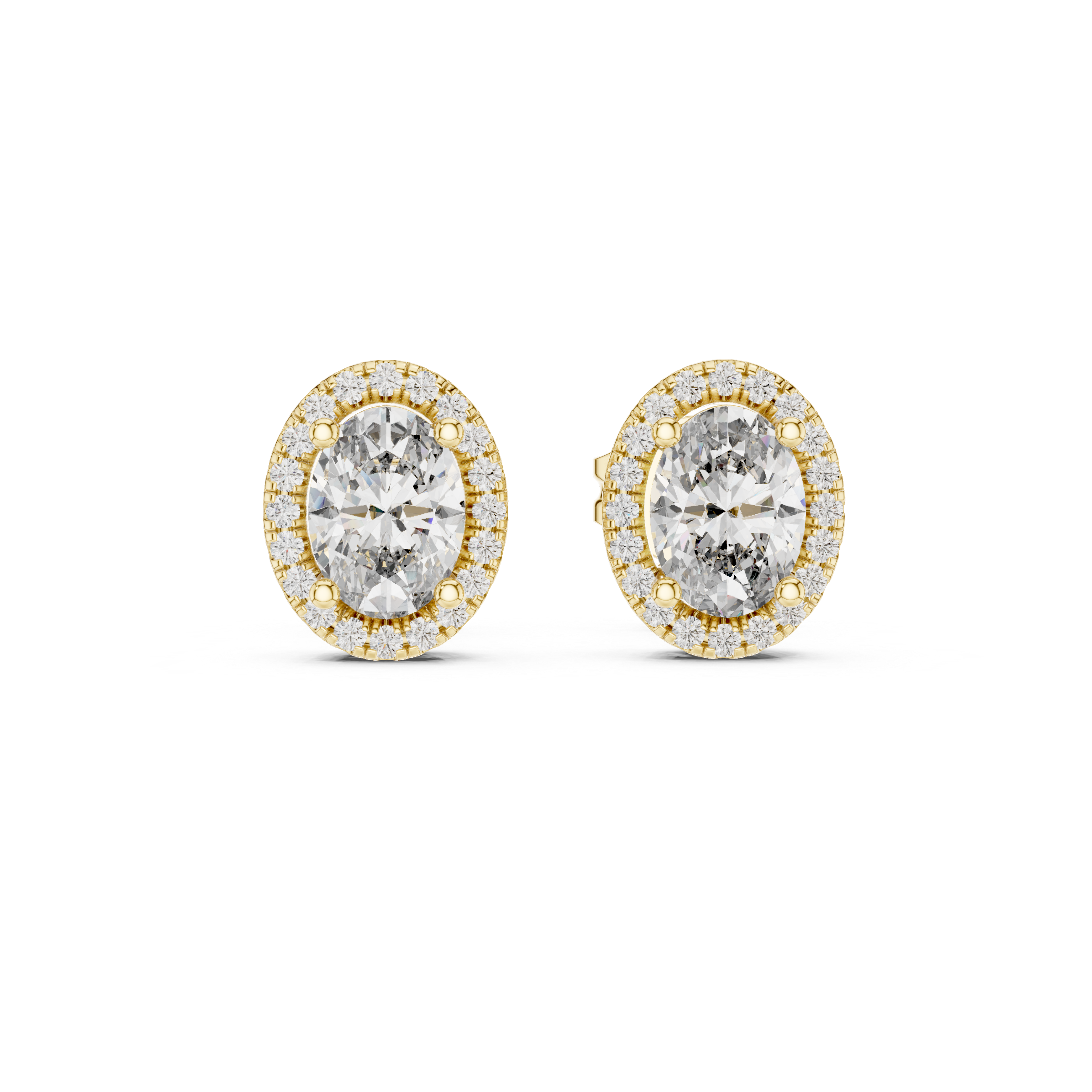 1.2 Lab Grown Diamond Earrings in 18kt Gold Vermeil