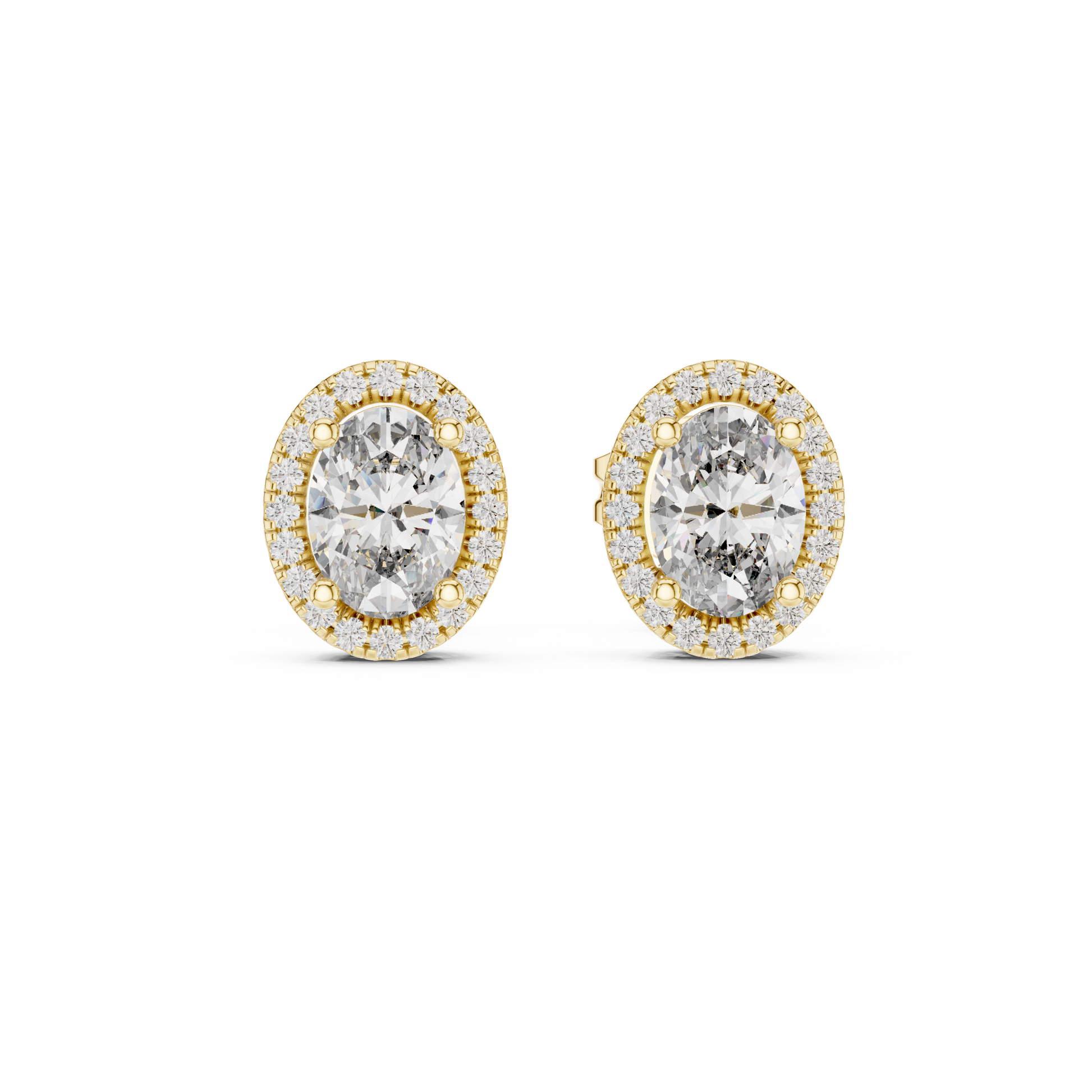 1.2 Lab Grown Diamond Earrings in 18kt Gold Vermeil