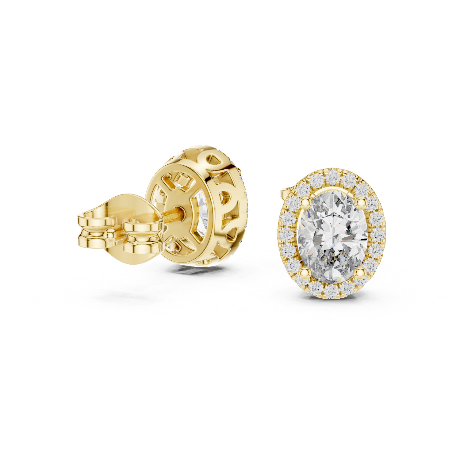 1.2 Lab Grown Diamond Earrings in 18kt Gold Vermeil