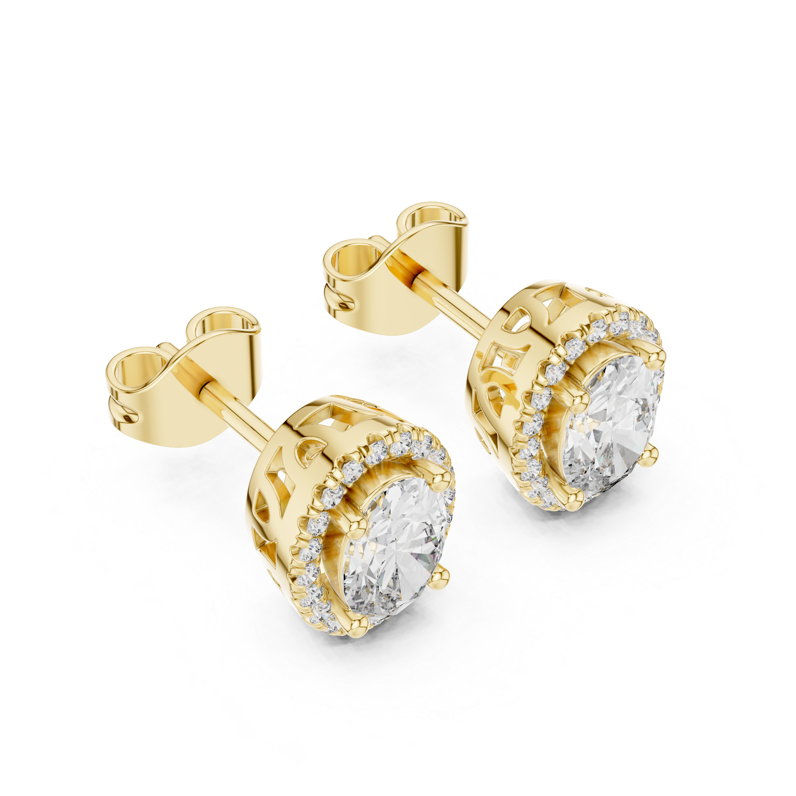 1.2 Lab Grown Diamond Earrings in 18kt Gold Vermeil