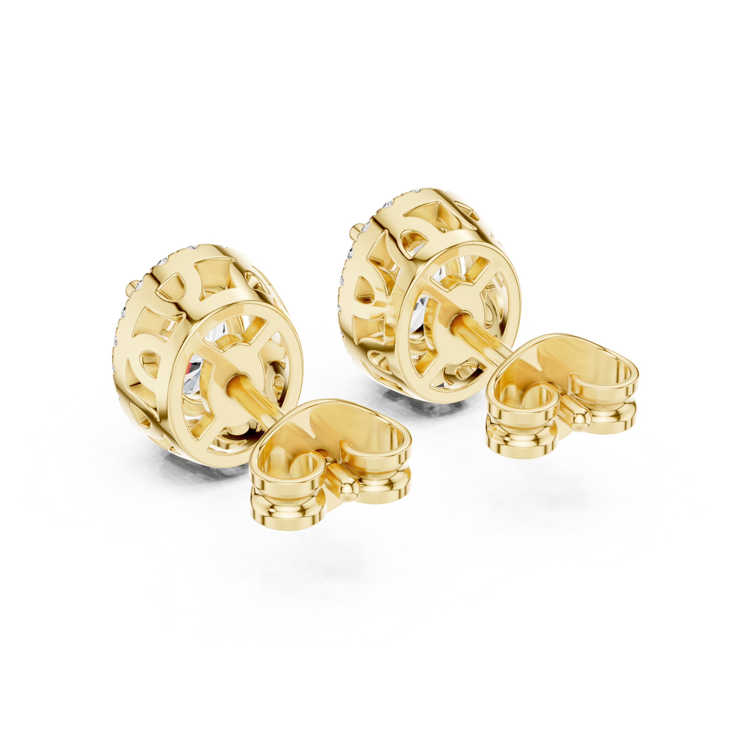 1.2 Lab Grown Diamond Earrings in 18kt Gold Vermeil