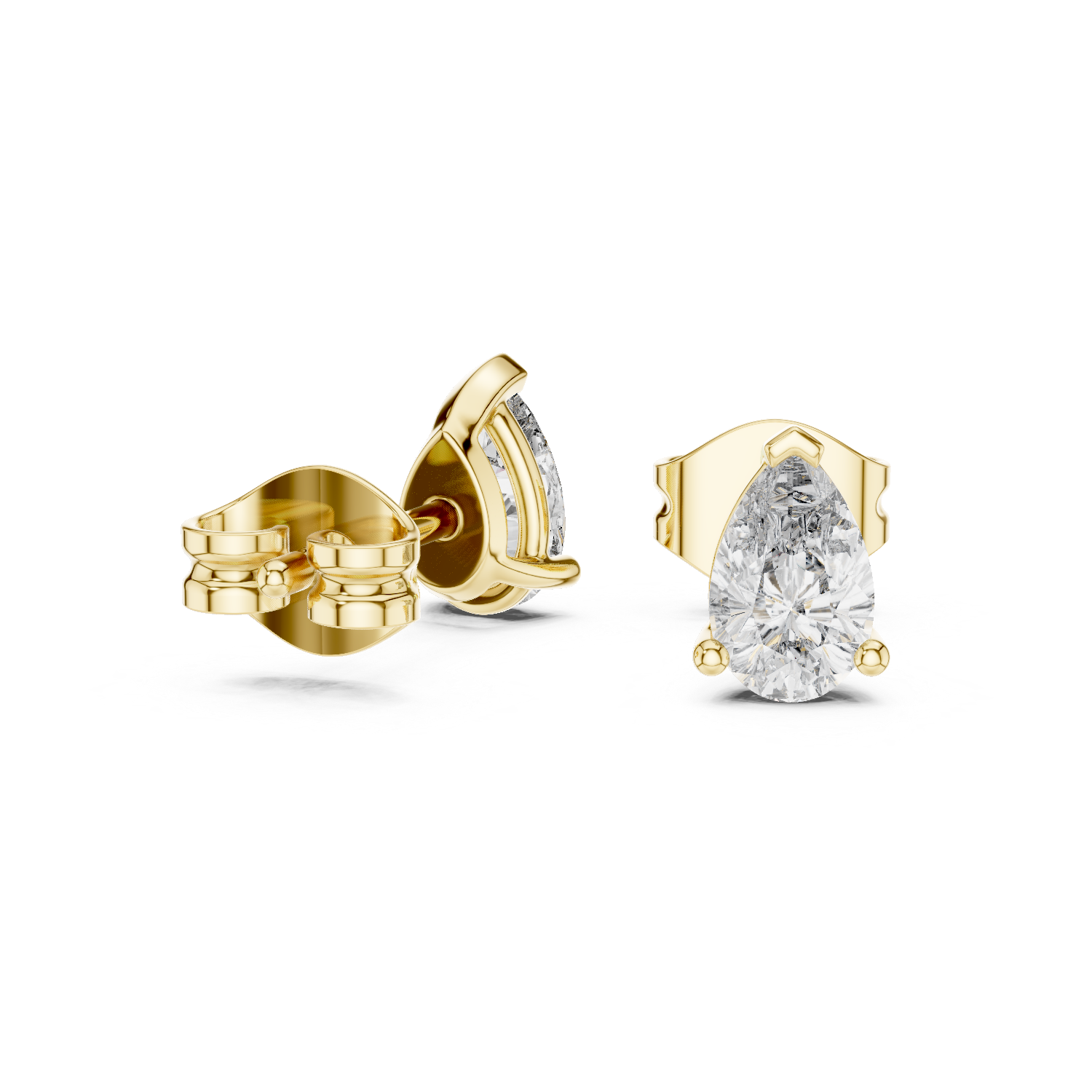 1 Lab Grown Diamond Earrings in 18kt Gold Vermeil - Fiona Diamonds - Fiona Diamonds