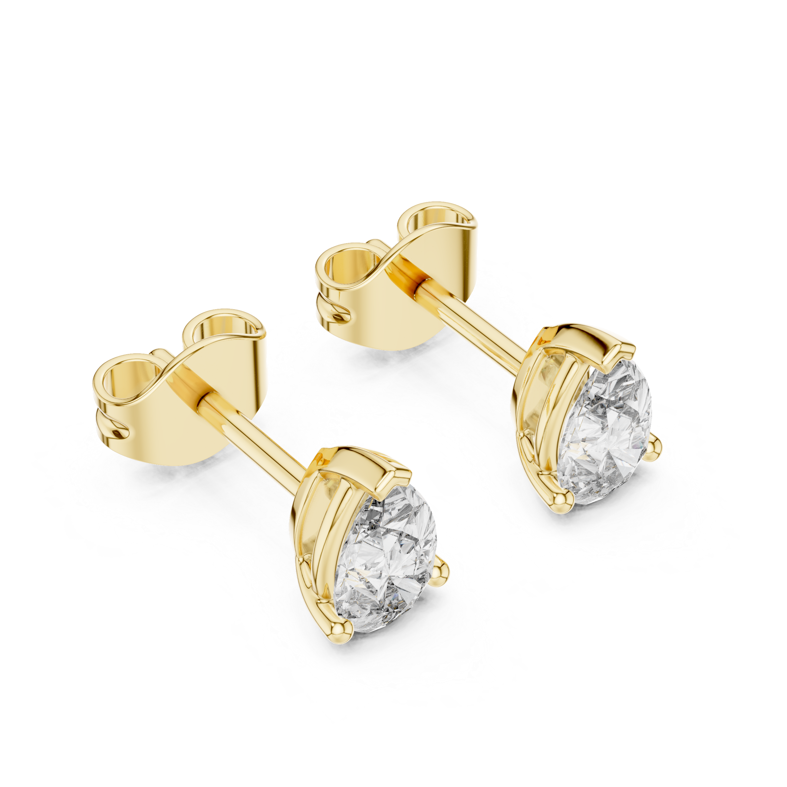 1 Lab Grown Diamond Earrings in 18kt Gold Vermeil - Fiona Diamonds - Fiona Diamonds