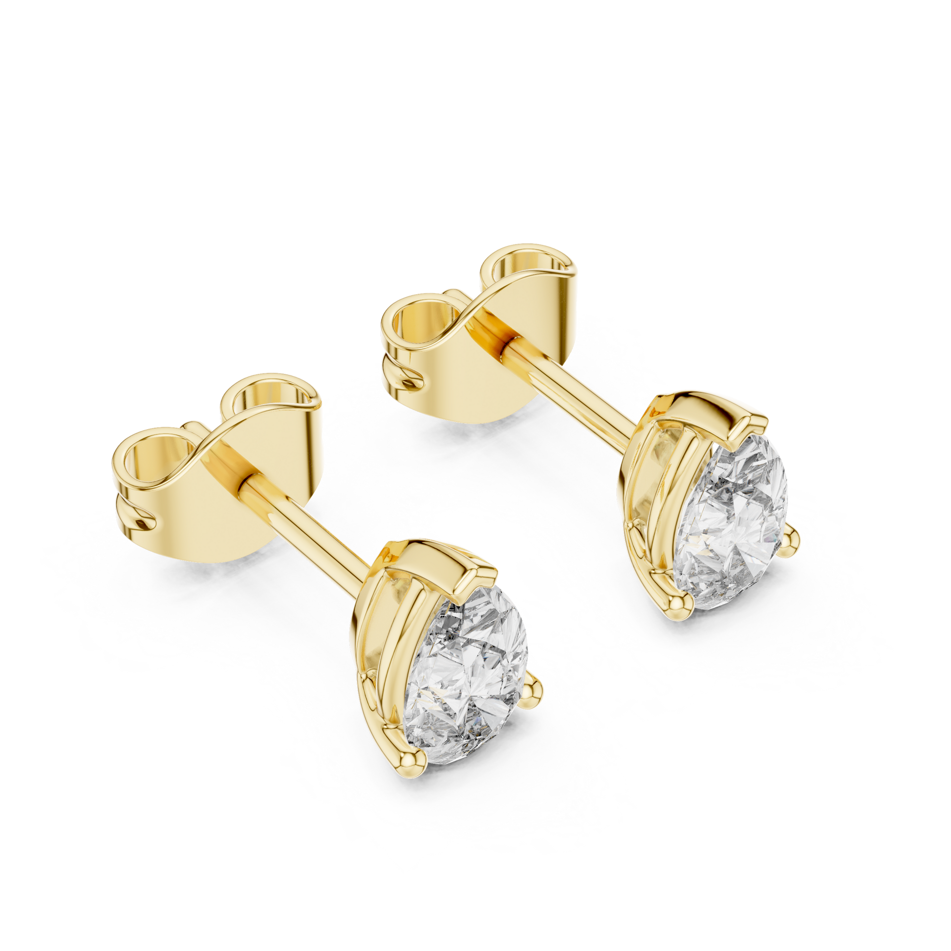 1 Lab Grown Diamond Earrings in 18kt Gold Vermeil - Fiona Diamonds - Fiona Diamonds