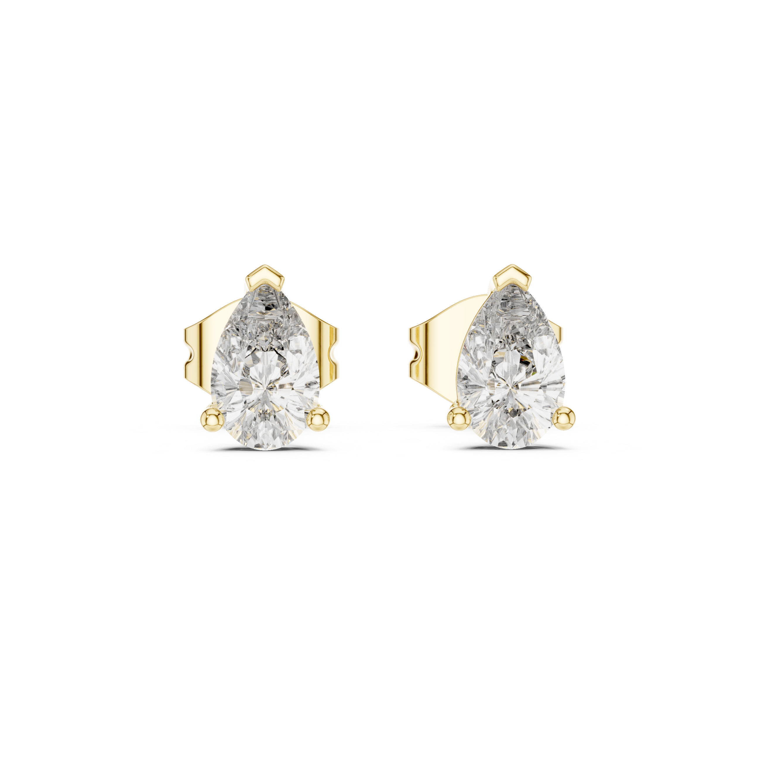 1 Lab Grown Diamond Earrings in 18kt Gold Vermeil - Fiona Diamonds - Fiona Diamonds