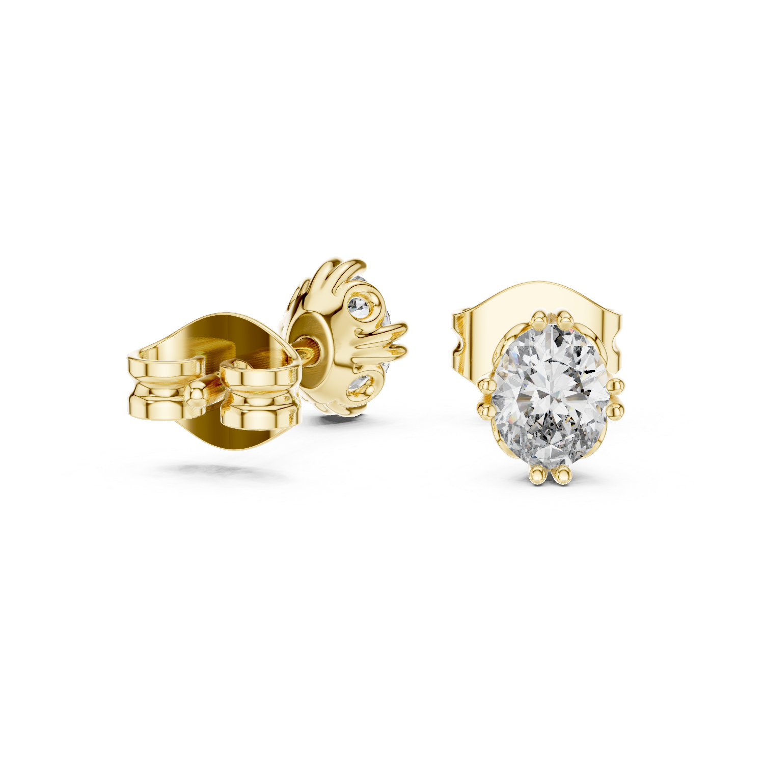0.75 Lab Grown Diamond Earrings in 18kt Gold Vermeil
