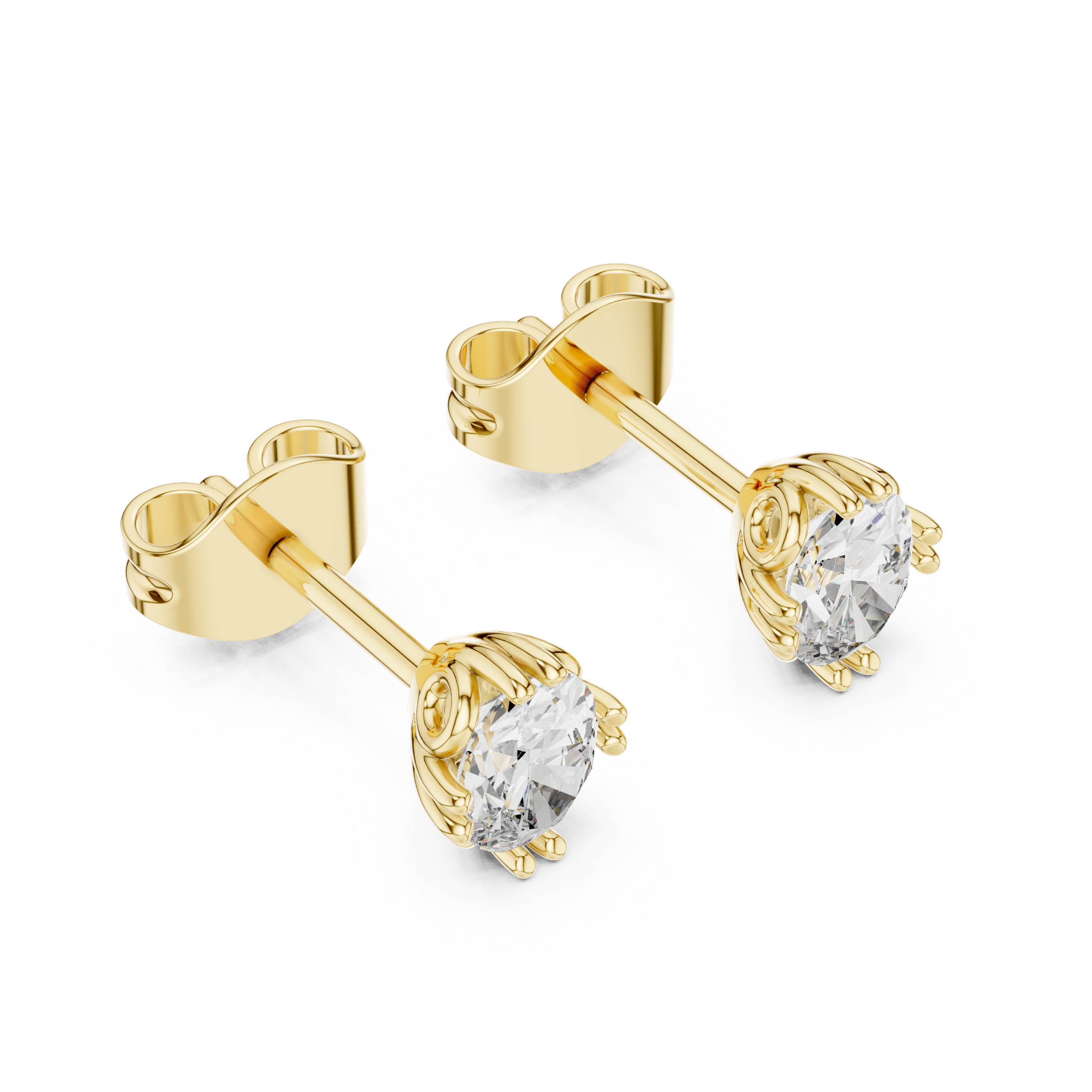 0.75 Lab Grown Diamond Earrings in 18kt Gold Vermeil