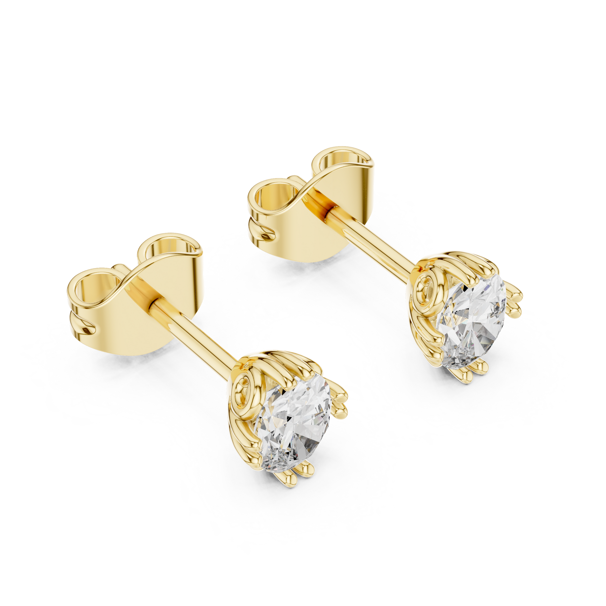 0.75 Lab Grown Diamond Earrings in 18kt Gold Vermeil